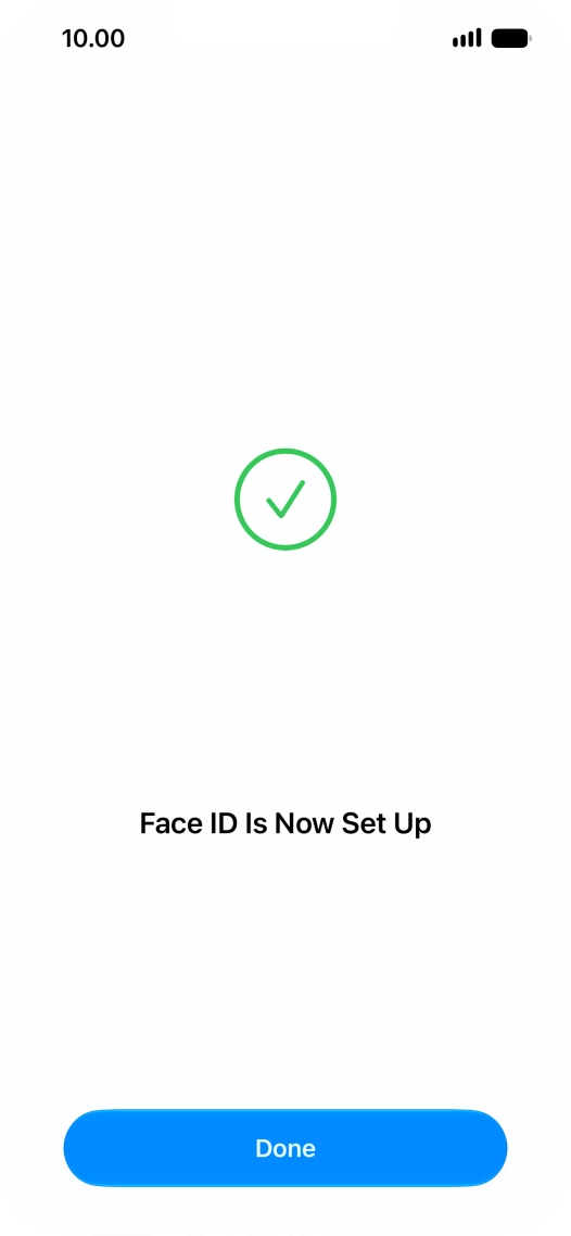 Press Done. If you haven't previously selected a phone lock code, key in a code of your own choice twice.
