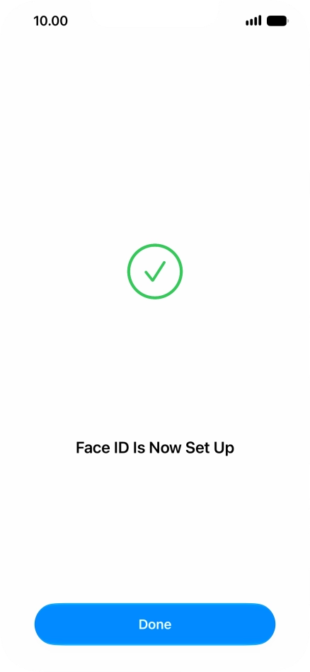 Press Done. If you haven't previously selected a phone lock code, key in a code of your own choice twice.