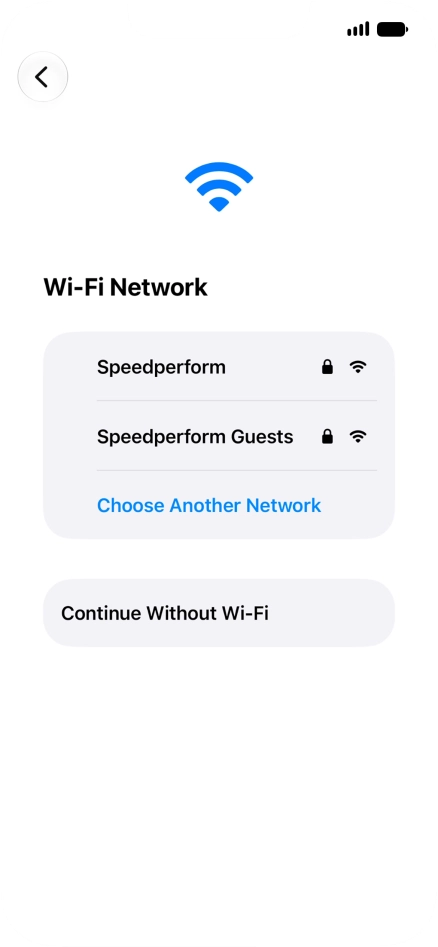 Press the required Wi-Fi network.