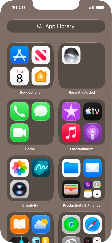 Press the required app.