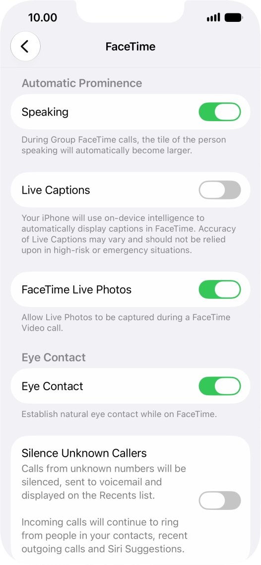 Press the indicator next to 