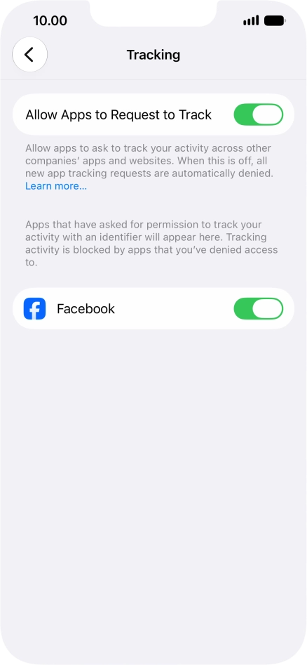 Press the indicator next to 