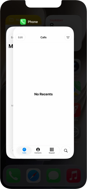 Slide upwards on the required application to end it.