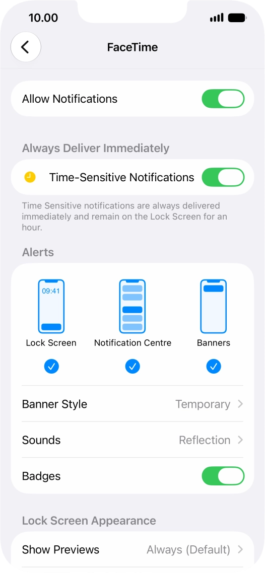 Press the indicator next to 