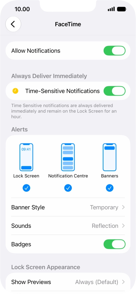 Press the indicator next to 