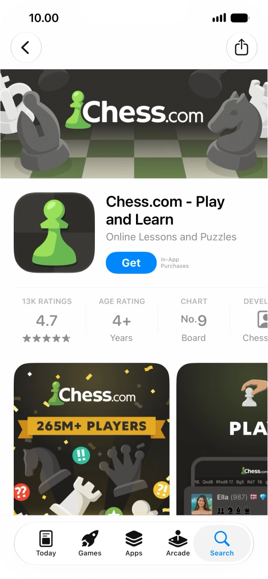 Press Get and follow the instructions on the screen to install the app.