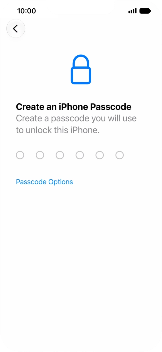 Press Passcode Options.