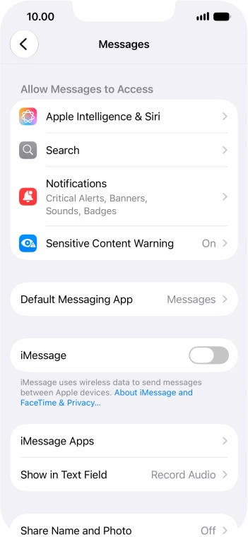 Press the indicator next to 
