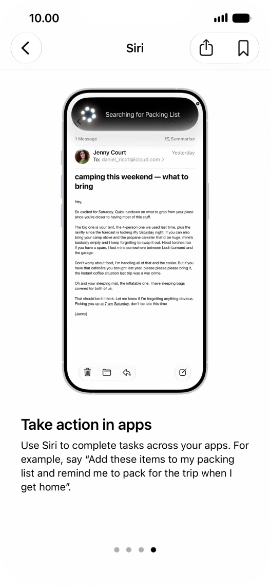 Slide your finger upwards starting from the bottom of the screen to return to the home screen.