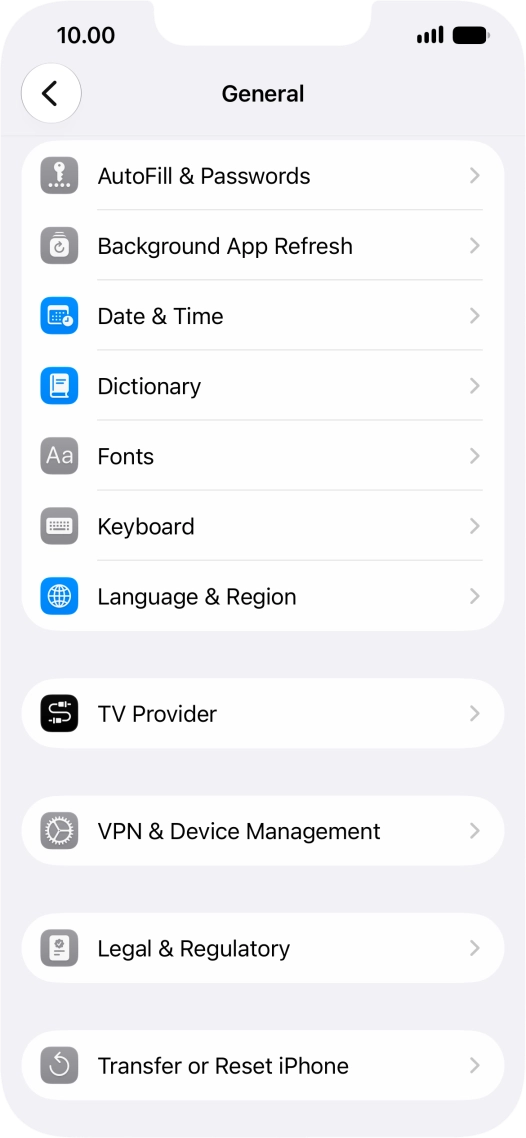 Press Transfer or Reset iPhone.