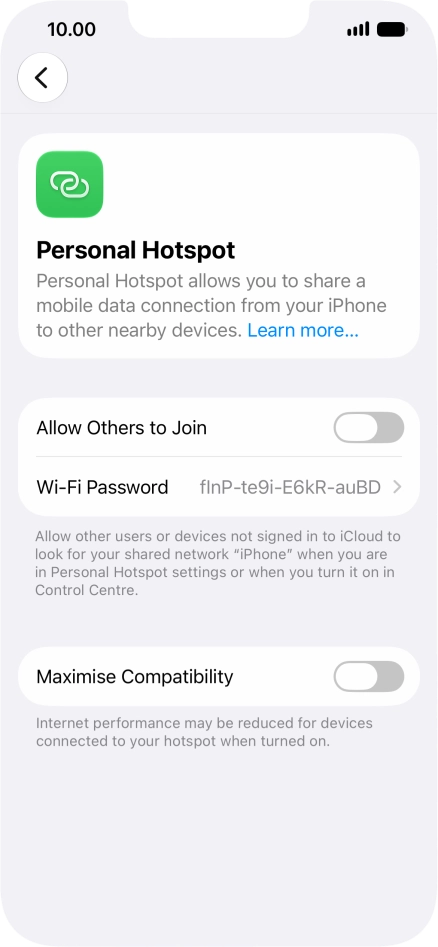 Press Wi-Fi Password and key in the required password. Press Wi-Fi Password and key in the required password.