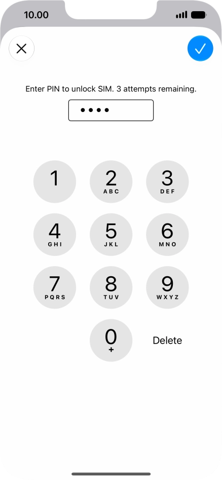 Key in your PIN and press the confirm icon. The default PIN is 1111.