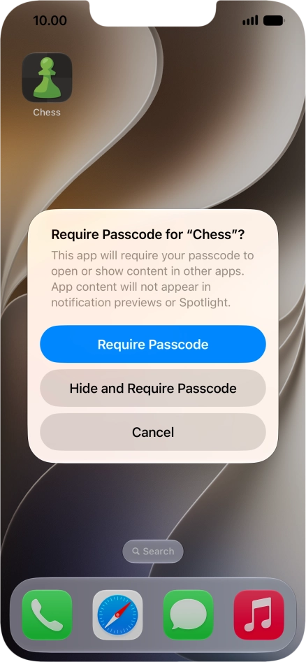Press Require Passcode.