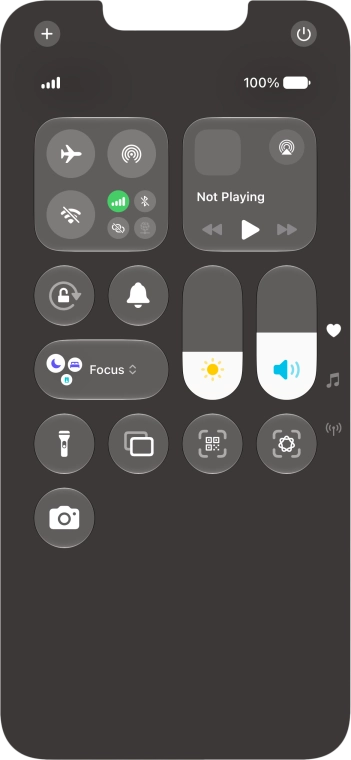 Press the flight mode icon to turn the function on or off.