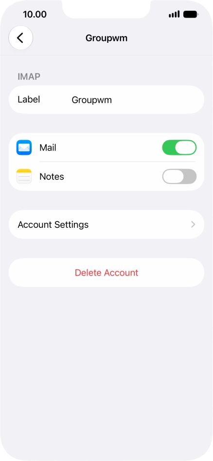 Press Account Settings.