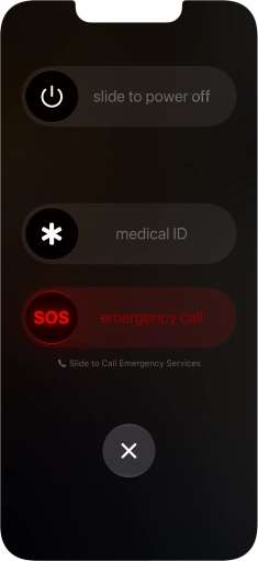 Press and drag the power off icon right. Press and drag the power off icon right.