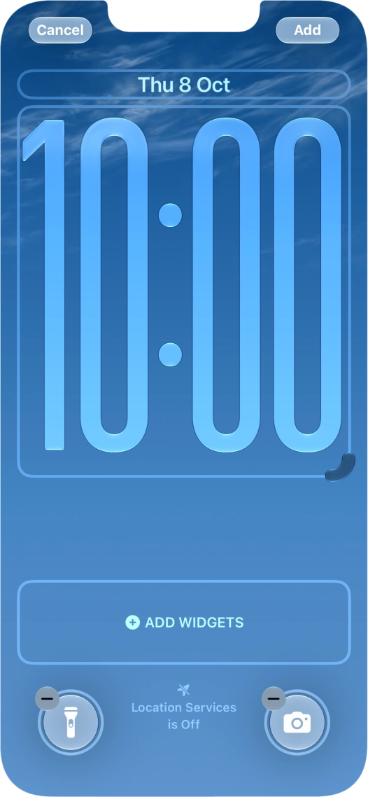 To customise the way the lock screen date is displayed, press the date widget and follow the instructions on the screen to find the required widget display mode.