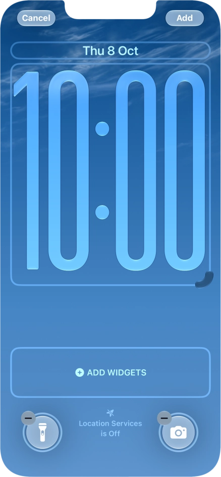 To customise the way the lock screen date is displayed, press the date widget and follow the instructions on the screen to find the required widget display mode.
