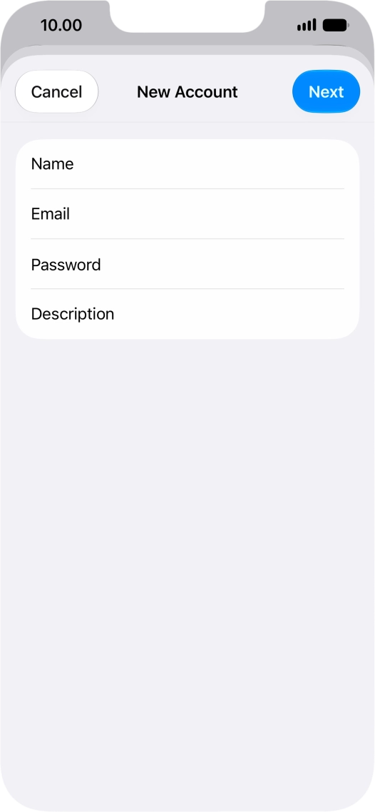 Press Description and key in the required name.