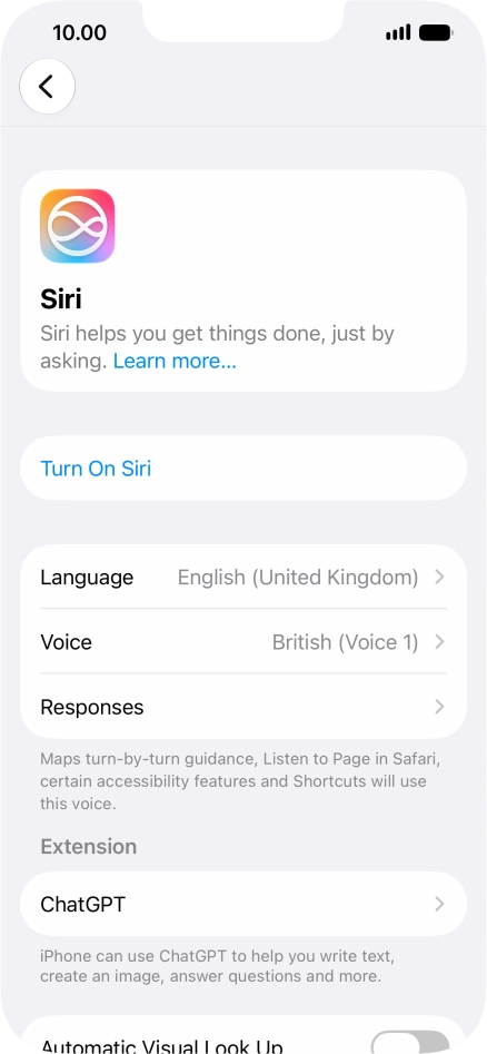 If it's the first time you use Siri AI, press Turn On Siri.