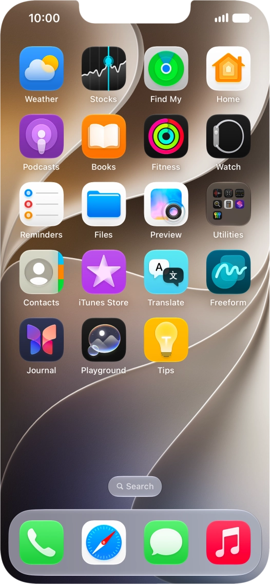 Press and hold anywhere on the home screen.