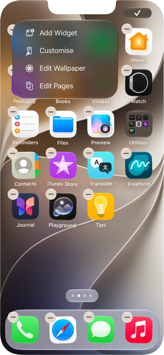 Press Customise.