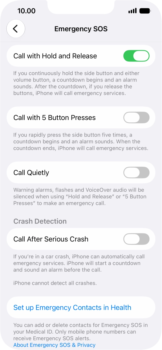 Press the indicator next to 