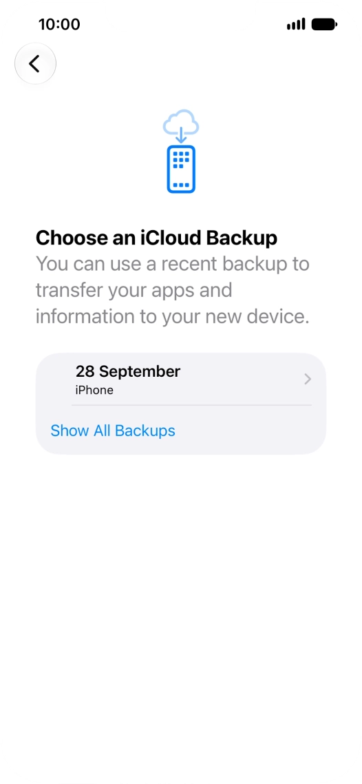 Press the required backup and your phone restores the content of the selected backup. Subsequently, follow the instructions on the screen to set up your phone and prepare it for use.