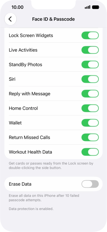 Press the indicator next to 