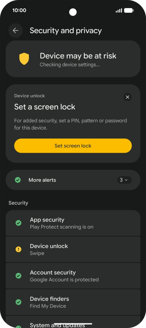 Press Device unlock.