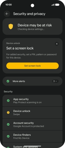 Press Device unlock.