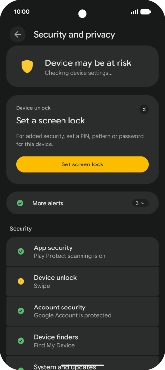 Press Device unlock.