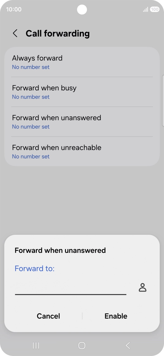 Key in +447953222222 and press Enable.