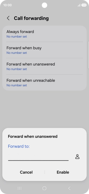 Key in +447953222222 and press Enable.