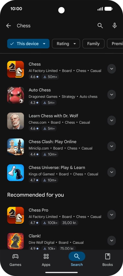 Press the required app.