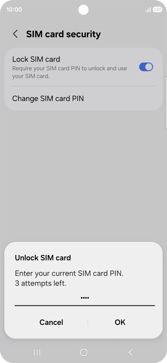 Key in your PIN and press OK. The default PIN is 1111.