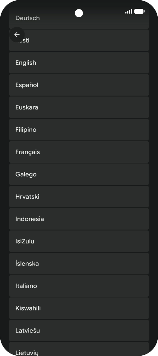 Press the required language.