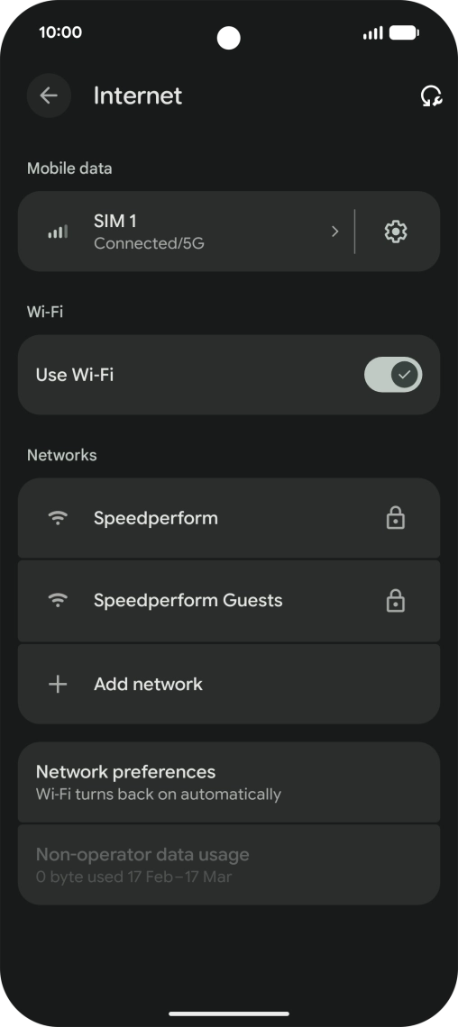 Press the required Wi-Fi network.