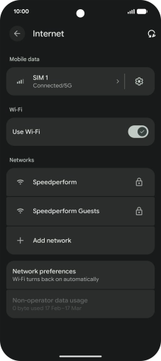 Press the required Wi-Fi network.