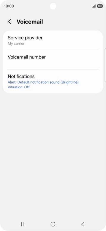Press Voicemail number.