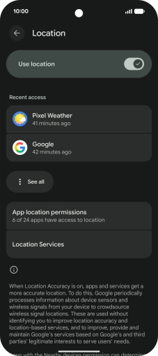 Press App location permissions.