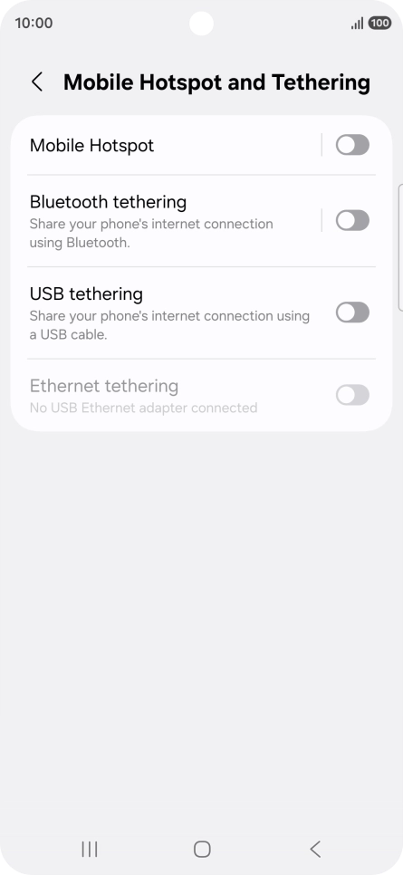 Press Mobile Hotspot.