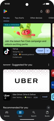 Press the profile icon.