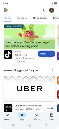 Press the profile icon.