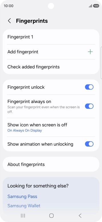 Press the required settings to turn them on or off.
