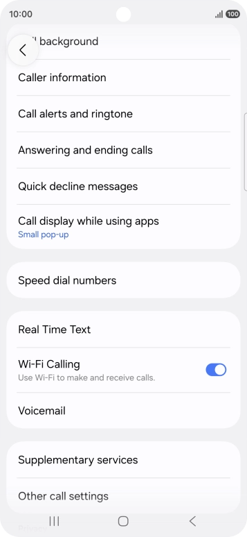 Press Supplementary services.