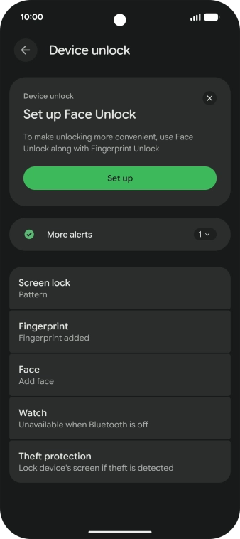 Press Screen lock and key in the additional phone lock code you created earlier.