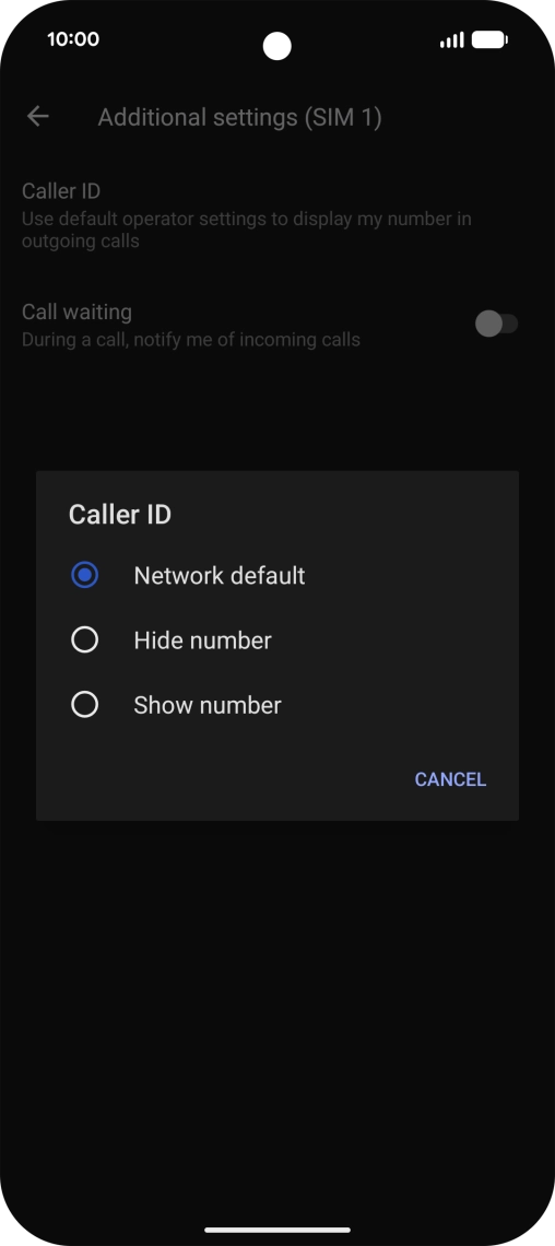 Press Show number to turn on caller identification.