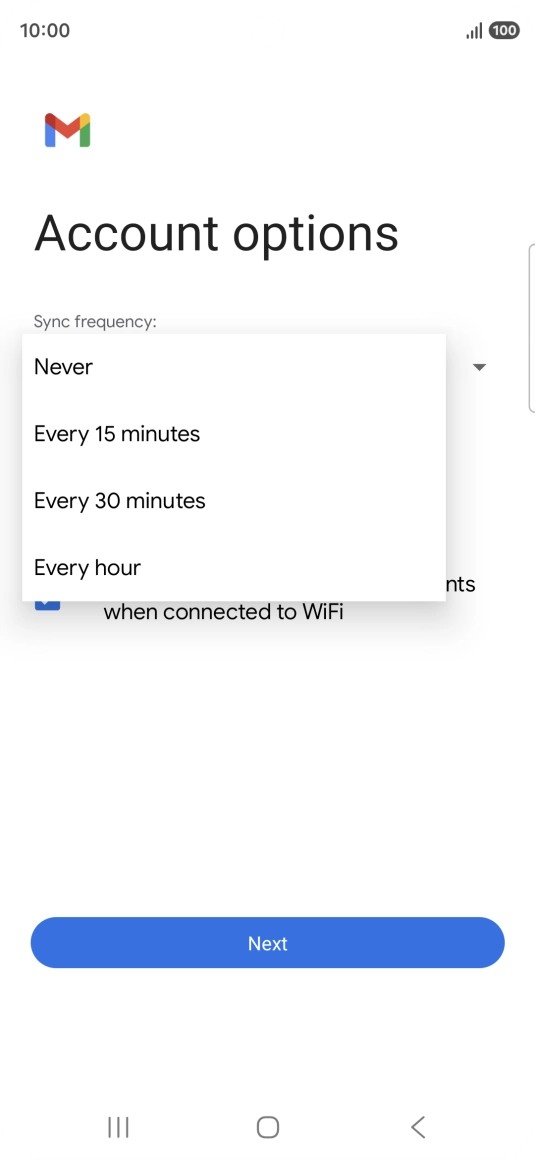 Press the required setting.
