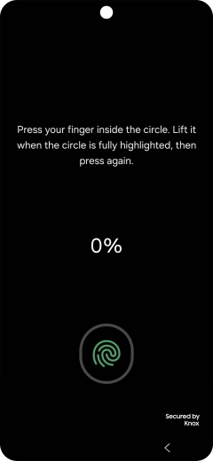 Follow the instructions on the screen to create the phone lock code using your fingerprint.